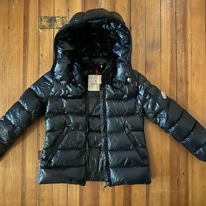 Girls Moncler Black Puffer